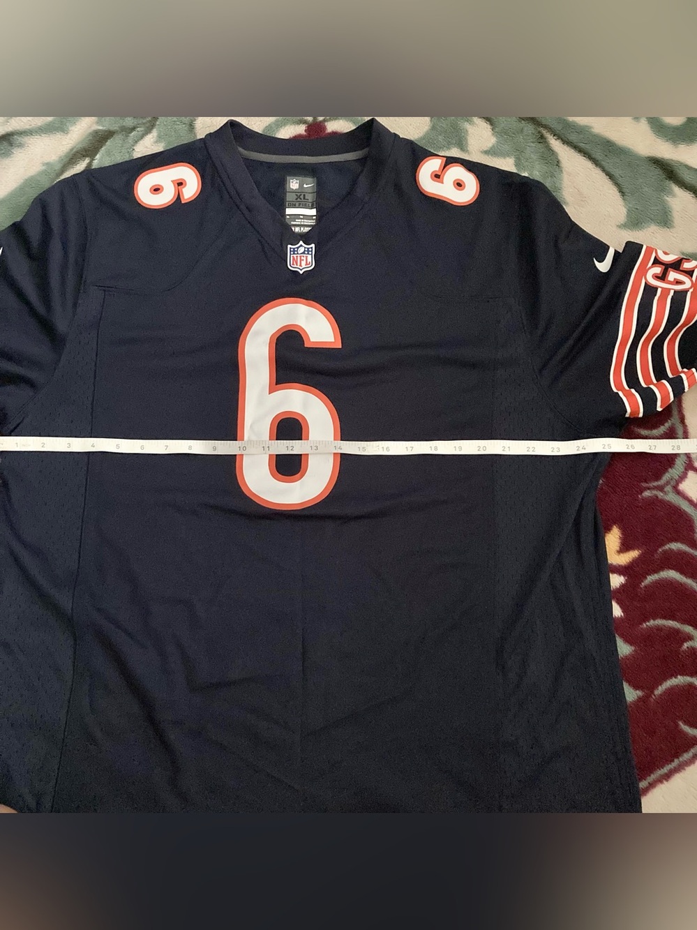 1 day sale💕 Nike Men’s XL Navy Black Football Jersey #6 White Orange Trim shirt - Picture 6 of 9